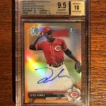 Jeter Downs Bowman Orange Autograph Card