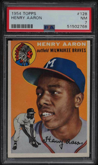 Sports Card Price Guides - Hank Aaron 1954 Topps PSA NM 7