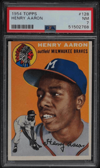 Sports Card Price Guides - Hank Aaron 1954 Topps PSA NM 7