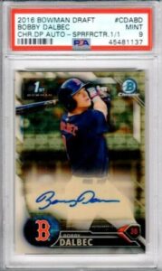 2021 Investment Rookie Report Sports Card Outlook - 2016 Bowman Chrome Bobby Dalbec Superfractor 1/1 Rookie Auto Autograph /5 PSA 9 Mint