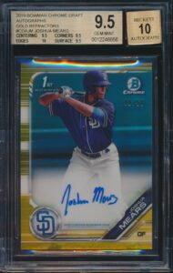 2021 Investment Rookie Report Sports Card Outlook - 2019 Bowman Draft Chrome Gold Refractor Auto Joshua Mears BGS