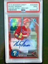 2016 Bowman Chrome MICKEY MONIAK Red Refractor Auto Autograph /5 PSA 9 Mint