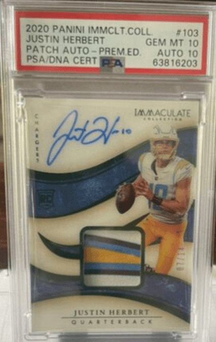 Justin Herbert Prizm Rookie Auto Patch SSP