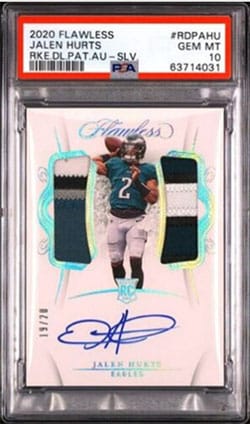 Jalen Hurts Rookie Auto PSA 10