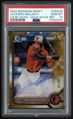 Jackson Holliday 2022 Bowman Chrome Gold Rookie Auto