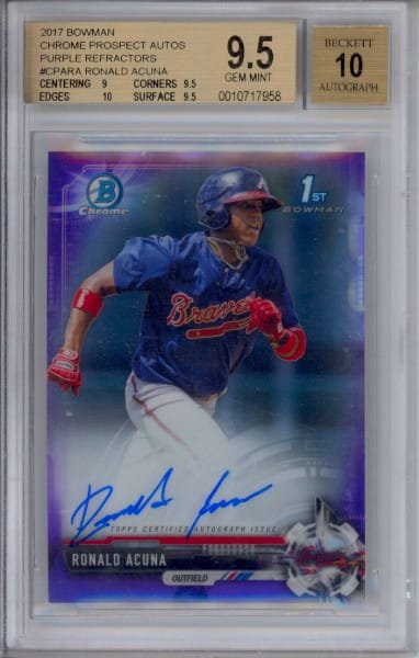 2017 Bowman Chrome Ronald Acuna Jr. Refractor BGS Autograph